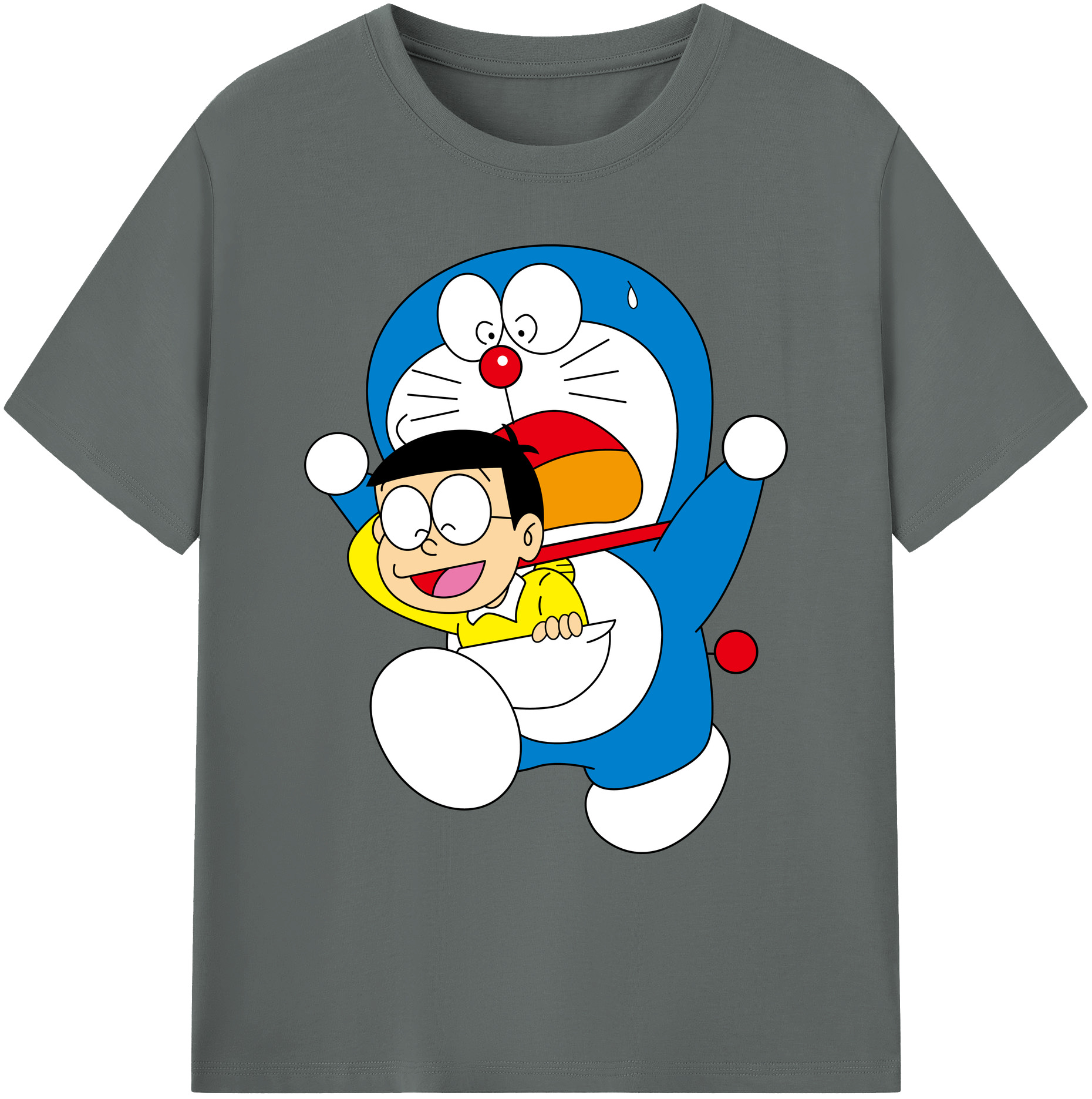 （画像用） ドラえもん Doraemon 綿100％ メンズ半袖Tシャツ｜肌触りやわらか＆通気性